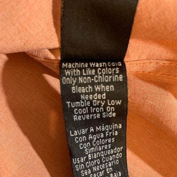 New XCaster By Tallwoods Peach Roll Tab Sleeve Quick Dry Button Polo Shirt Size - Picture 9 of 12